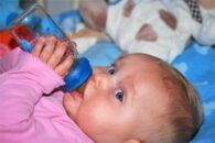 Baby drinking bottle