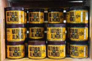 Natural almond butter jars