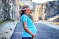 Pregnant woman hiking swelling