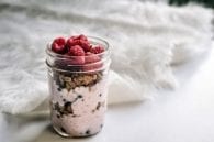 Colon health, fiber, granola, raspberries