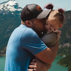 father daughter bonding from babywearing